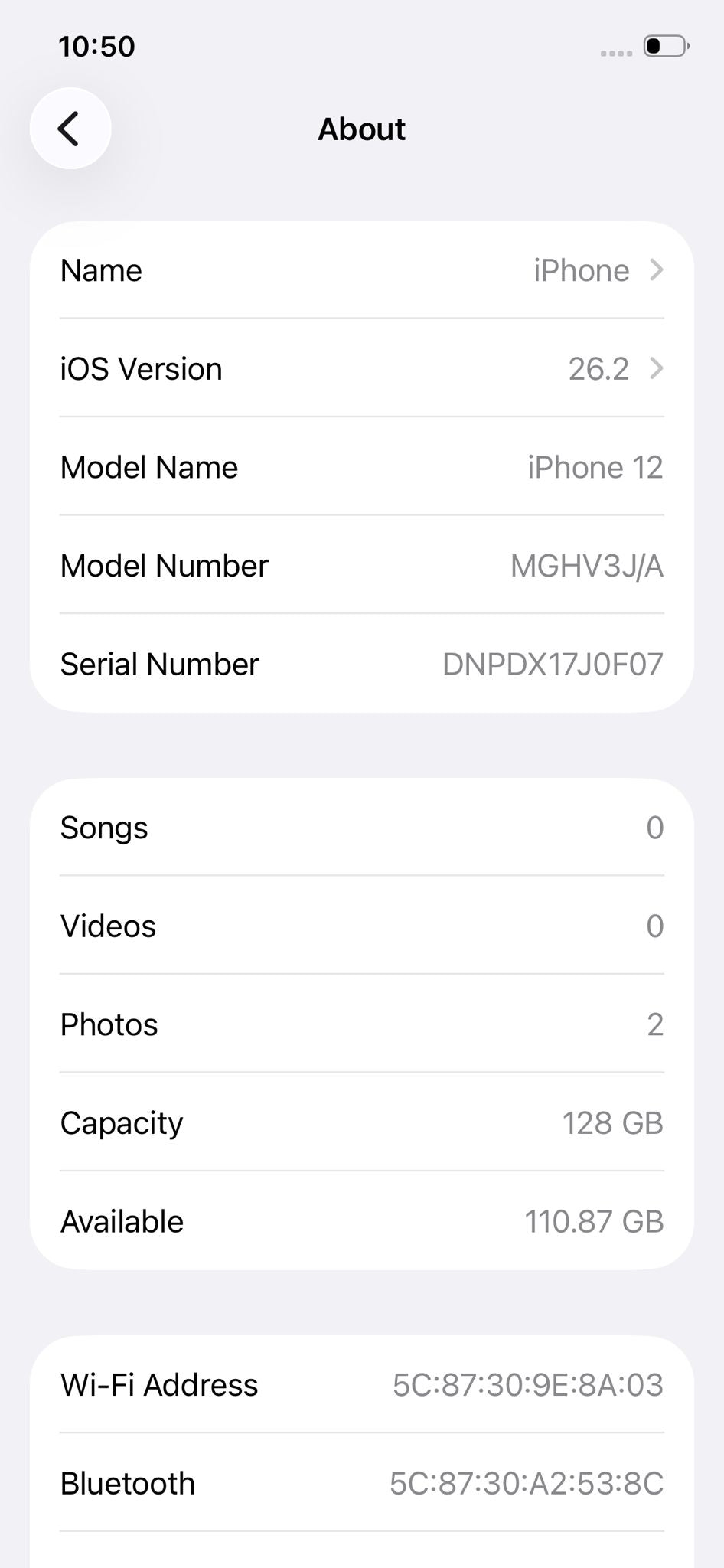 iPhone 12 128GB White – Battery 78% Used Like New