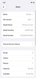 iPhone 12 Mini 128GB Blue – Battery 100% Used Like New