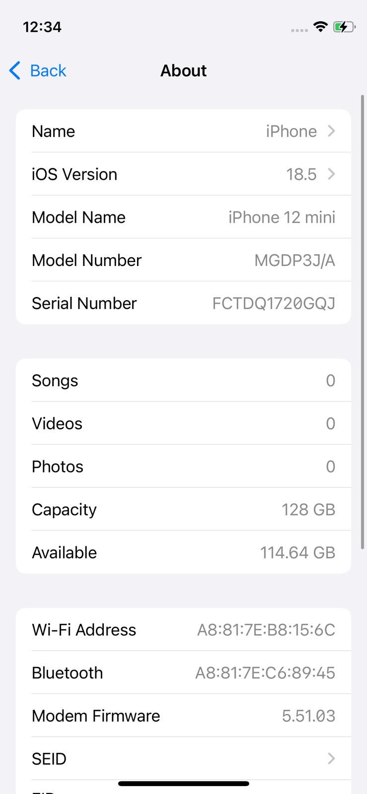 iPhone 12 Mini 128GB Blue – Battery 73% Used Like New