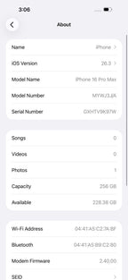 iPhone 16 Pro Max 256GB Desert Titanium – Battery 93% Used Like New