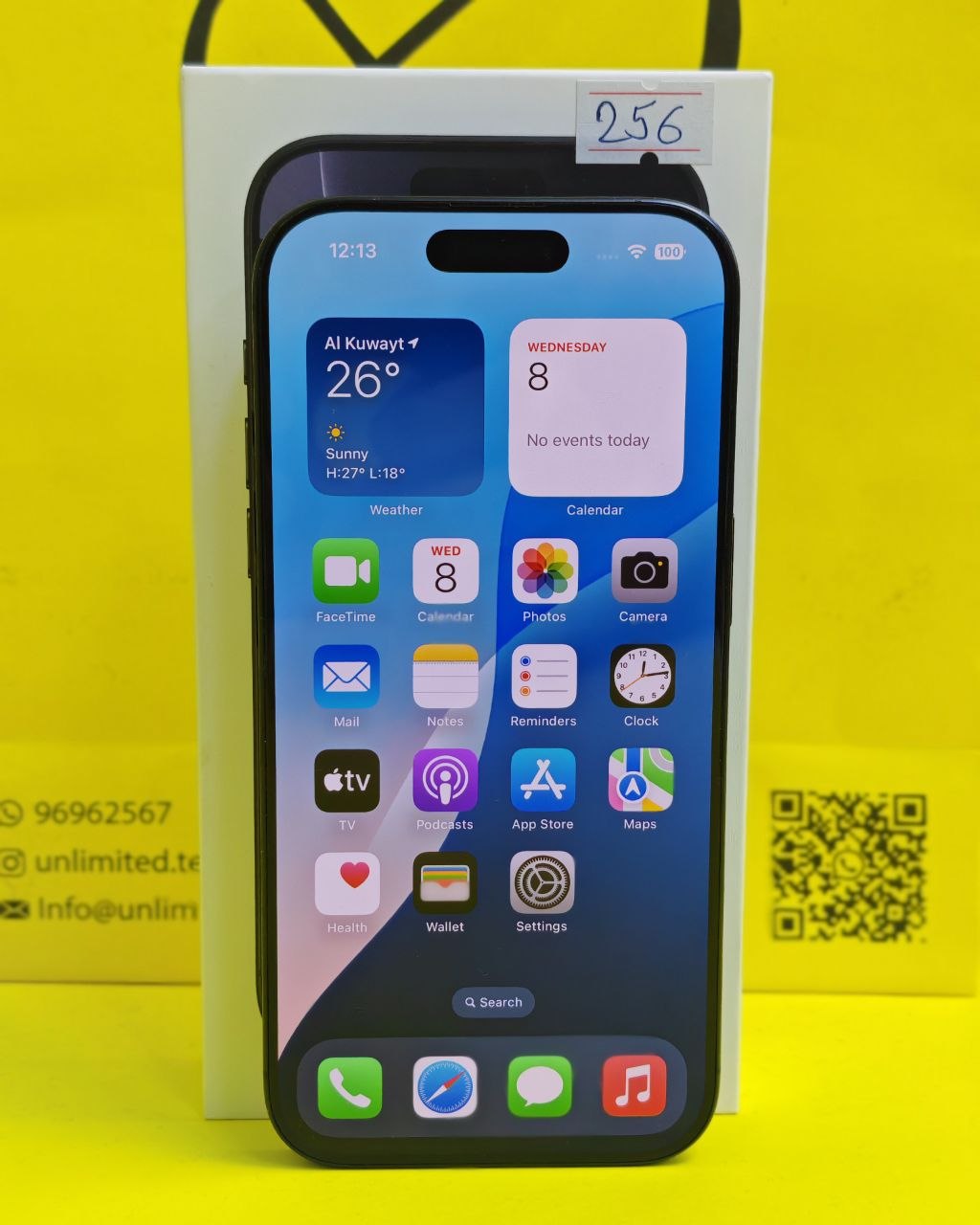 iPhone 16 Pro 256GB Black – Battery 94% Used Like New