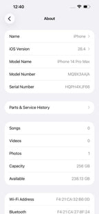 iPhone 14 Pro Max 256GB Purple – Battery 100% Used Clean