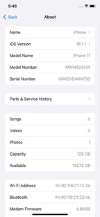 iPhone 11 128GB Black 75% used original