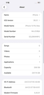 iPhone 13 Pro Max 256GB Gold – Battery 85% Used Like New