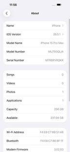 iPhone 15 Pro Max 256GB Natural Titanium – Battery 89% Used Like New