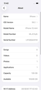iPhone 13 Mini 128GB Black – Battery 85% Used Like New