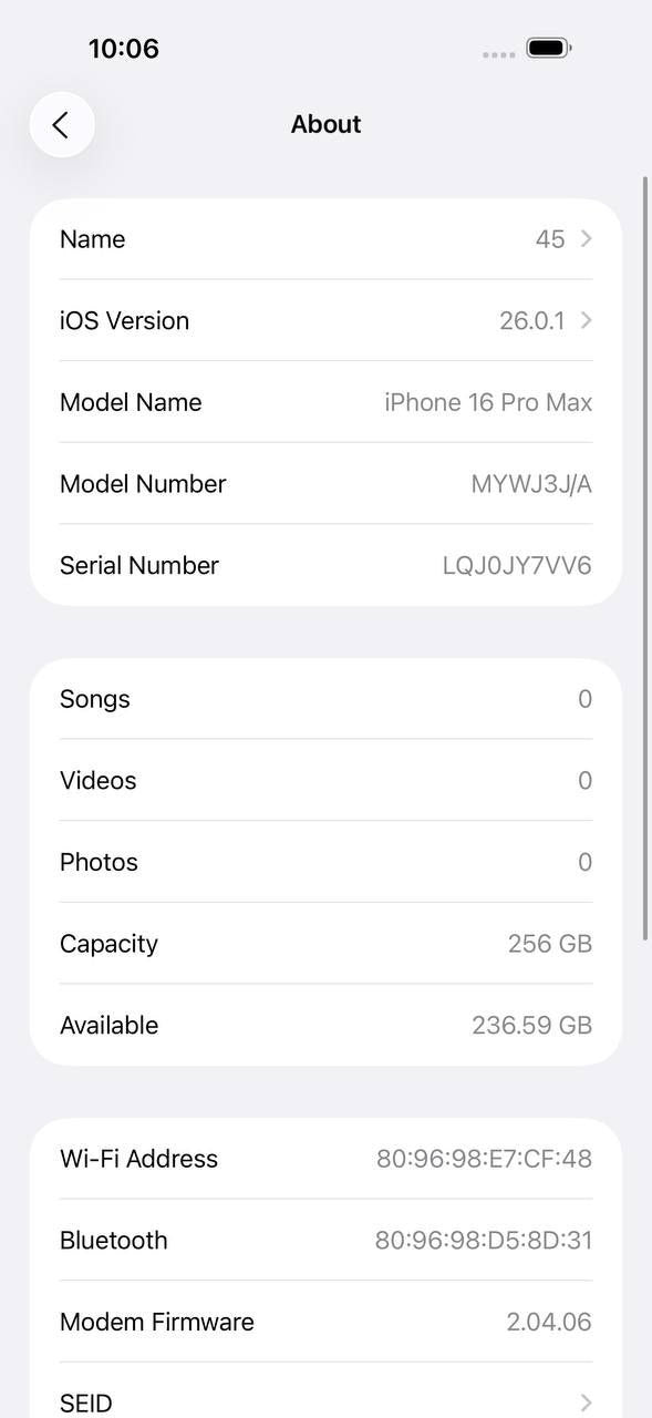 iPhone 16 Pro Max 256GB Desert Titanium 91% Original No Box Included