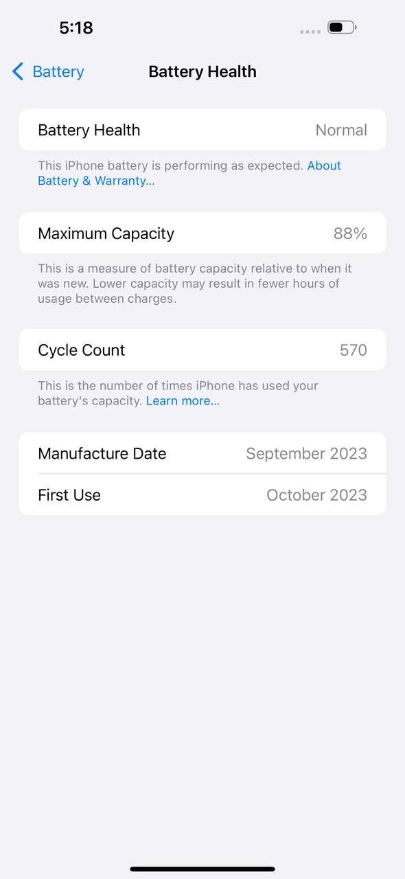 iPhone 15 Plus 256GB Black – Battery 88% Used Like New
