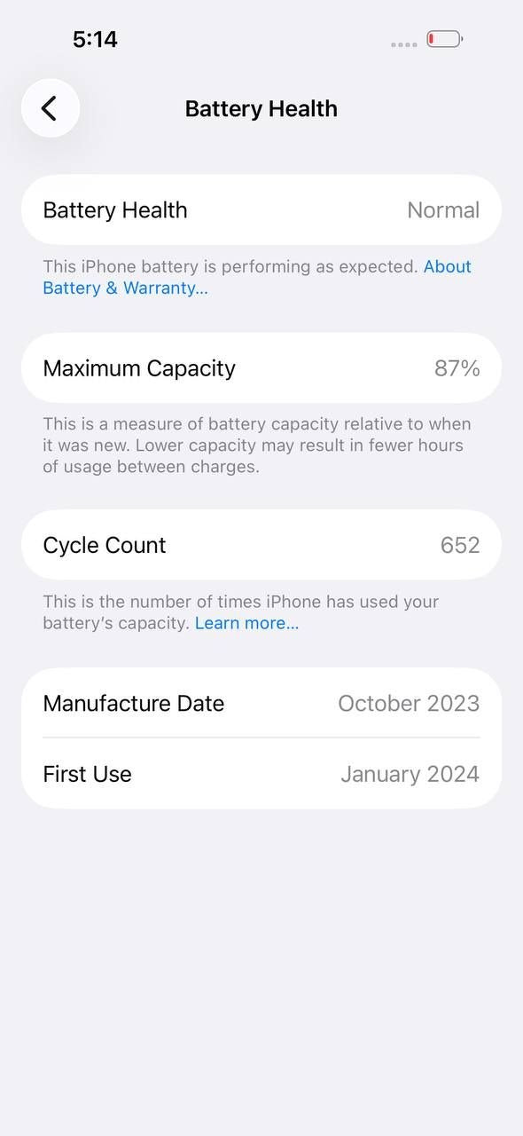 iPhone 15 Pro 512GB Black Titanium – Battery 87% Used Like New