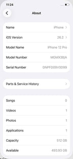 iPhone 12 Pro 512GB Blue – Battery 79% Used Like New