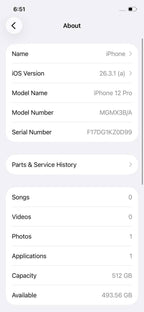 iPhone 12 Pro 512GB Blue – Battery 100% Used Clean