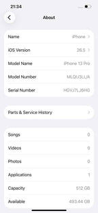 iPhone 13 Pro 512GB Blue – Battery 80% Used Like New
