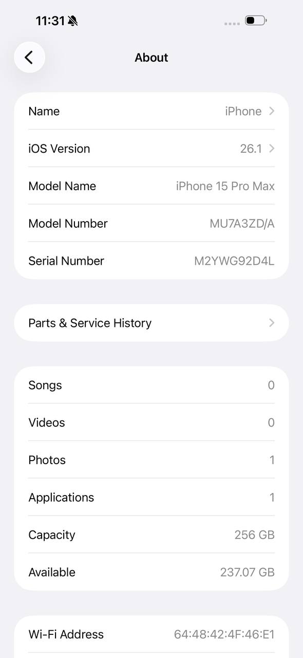 iPhone 15 Pro Max 256GB Blue – Battery 97% Used Like New