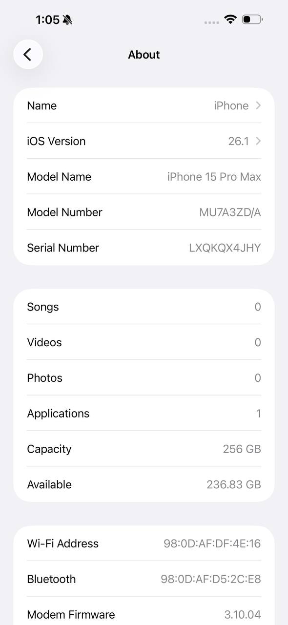 iPhone 15 Pro Max 256GB Blue – Battery 86% Used Like New